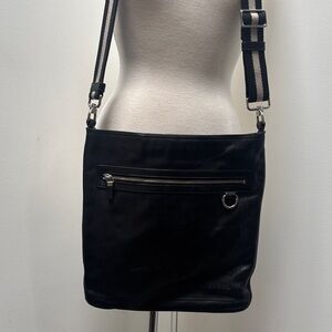 BALLY OVER SHOULDER BLACK LEATHER BAG
